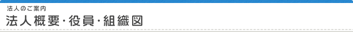 法人概要・役員・組織図